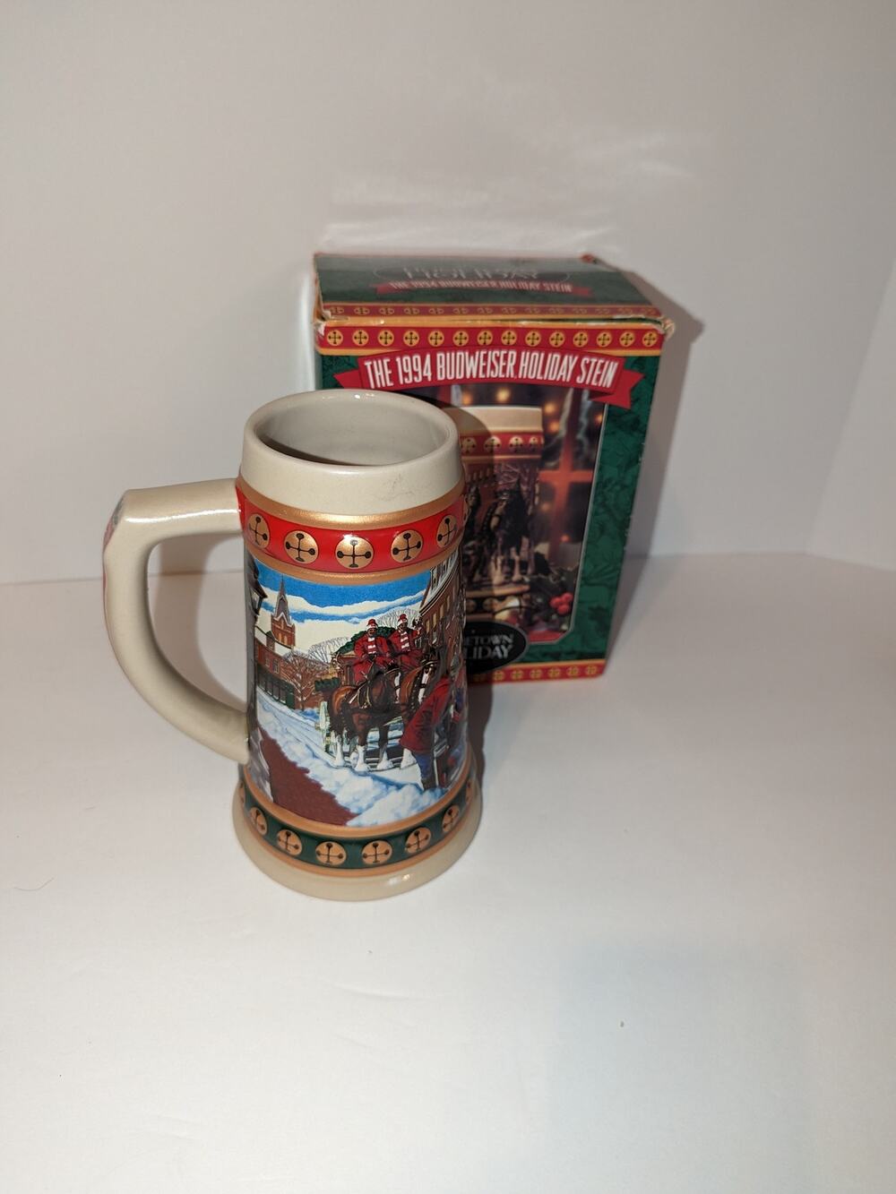 Vintage Budweiser 1994 Hometown Holiday CS211 Stein 15th In The Holiday Series